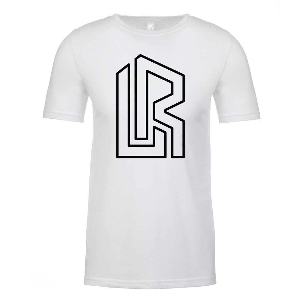 White Short-Sleeve Tee with Luis Robert Oversize and outlined LR Logo 